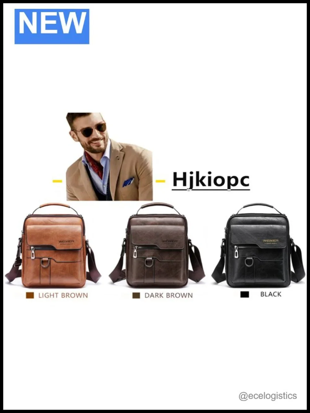 PU Leather Messenger Bag Crossbody Shoulder Bag Vintage Handle 6 Pockets